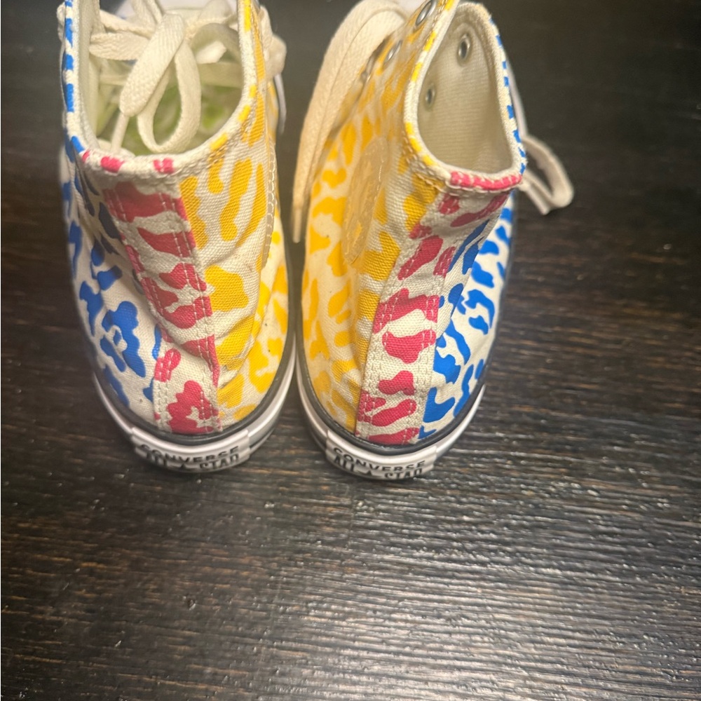 Converse Chuck Taylor All Star High Top Multi Color Leopard Print 672089F Mens 6 - Picture 3 of 5